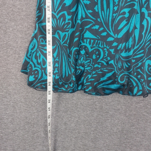 RUBY ROX WOMENS VINTAGE Y2K TEAL BLUE BLACK FLORAL HOMECOMING DANCE DRESS SZ M - Picture 5 of 9